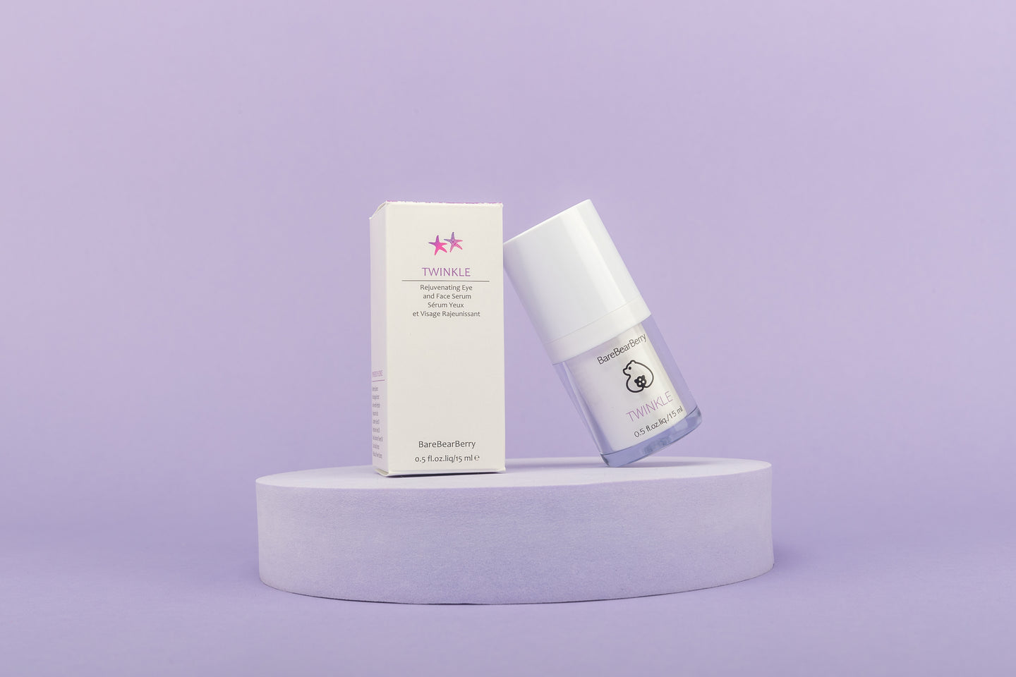 BareBearBerry TWINKLE serum reduces dark circles, eyebags, and wrinkles around the eye contour area. Its microalgae extract and anti-aging peptide help to achieve an instant tightening of skin and reduce wrinkles.