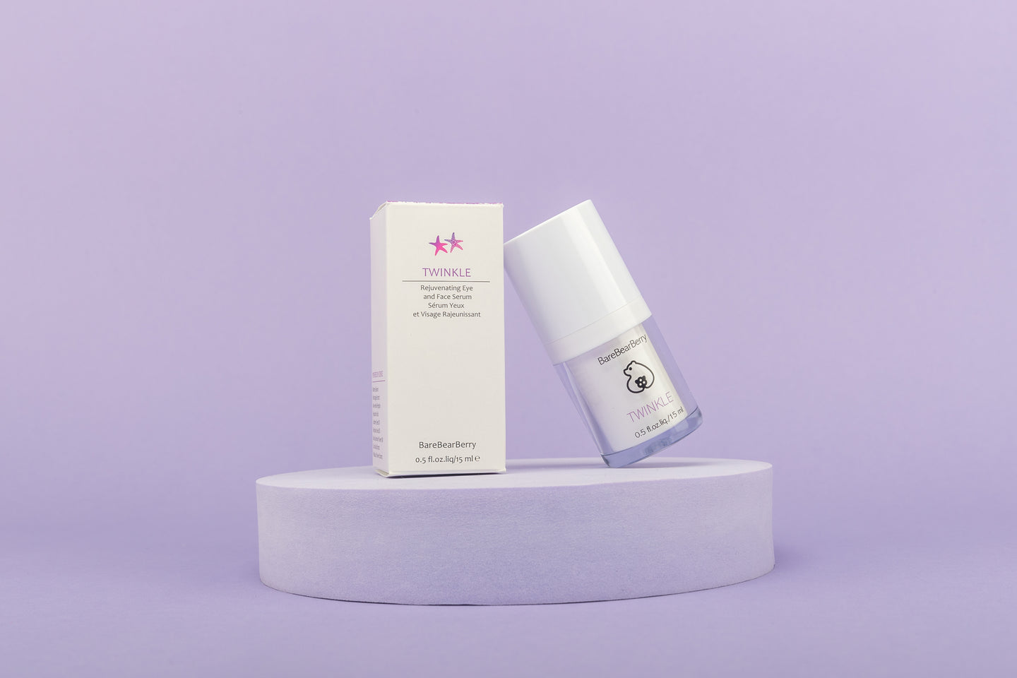 BareBearBerry TWINKLE serum reduces dark circles, eyebags, and wrinkles around the eye contour area. Its microalgae extract and anti-aging peptide help to achieve an instant tightening of skin and reduce wrinkles. 